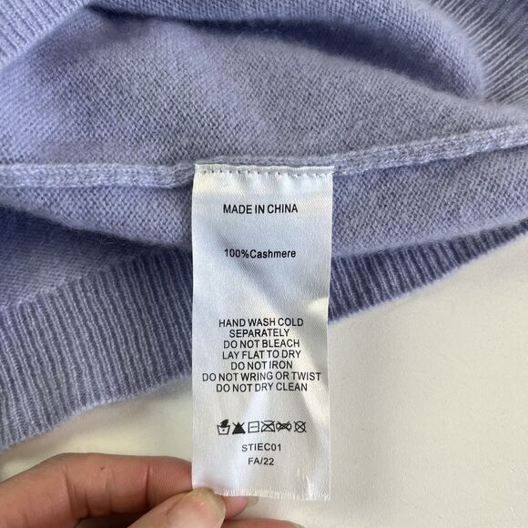 QUINCE Mongolian Cashmere Tee Short Sleeve Sweater S M Lilac Quiet Luxury Preppy - Picture 9 of 9